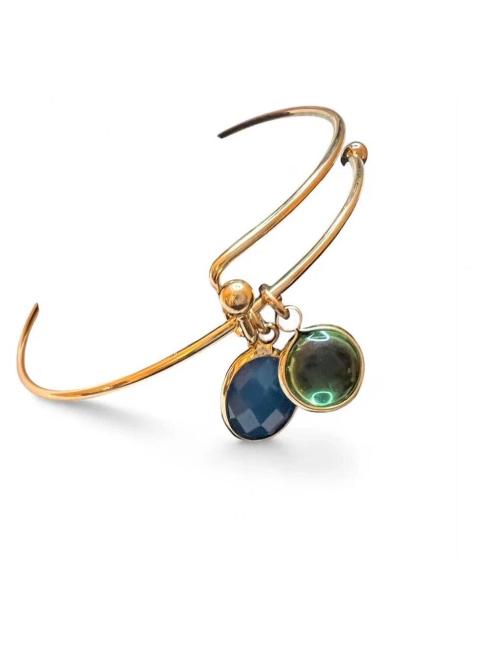 Green and Blue Crystal Charm Bracelet